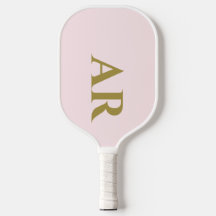 Monogram Pastel Pink Gold Initials Minimalist Chic