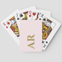 Monogram Pastel Pink Gold Initials Minimalist Chic