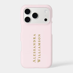 Monogram Pastel Pink Gold Name Minimalist Modern