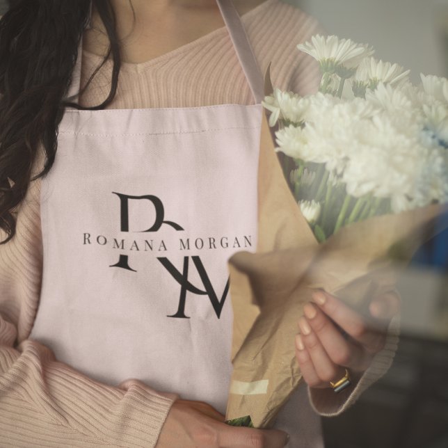 Monogram Pastel Pink Personalised Apron (Creator Uploaded)