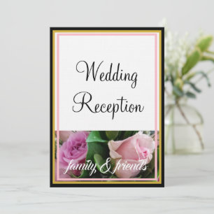 Monogram Pastel Pink Roses Family Friends Invitation