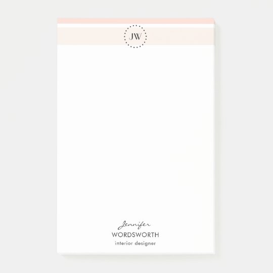 Monogram Pastel Professional Post-it® Notes