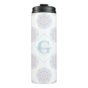 Monogram Pastel Rainbow Sundae Polka Dot Mandala Thermal Tumbler