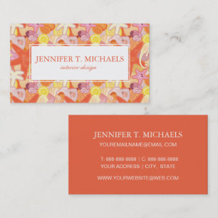 Monogram Pastel Sea Creatures Business Card