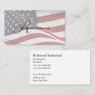 Monogram Patriotic Business Cards