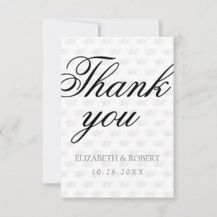Monogram Pattern Minimalist  Thank You Card