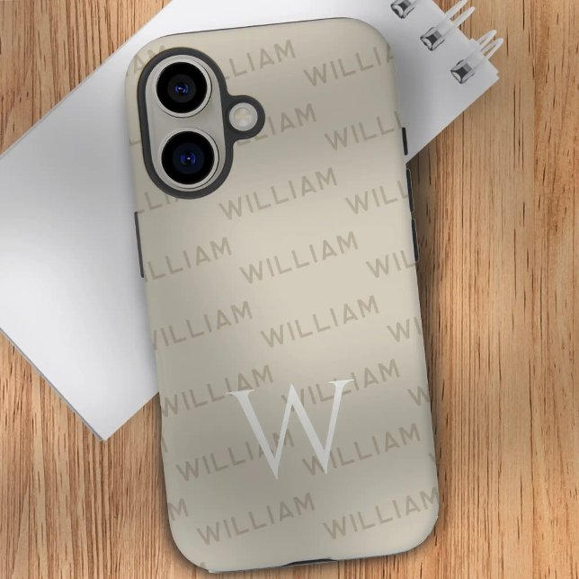 Monogram pattern Modern Typography Case-Mate iPhone Case (Creator Uploaded)