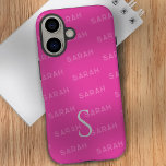 Monogram pattern Modern Typography iPhone 16 Case<br><div class="desc">Introducing this sleek and stylish iPhone 16 case, featuring a modern monogram pattern designed with simplicity and elegance in mind. The case showcases a personalised name pattern using a clean, contemporary font, making it the perfect accessory for those who value both individuality and minimalism. The standout feature is the simple...</div>