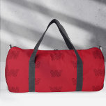 Monogram pattern, red duffle bag<br><div class="desc">Introducing the "Trendy Monogram" - a modern, red monogrammed duffle bag designed exclusively by PixeliaDesigns. This vibrant red bag combines a simple, plain design with a personalised, patterned monogram, crafted using a trendy, up-to-date font that adds a unique touch to your style. Perfect for women who are always on the...</div>