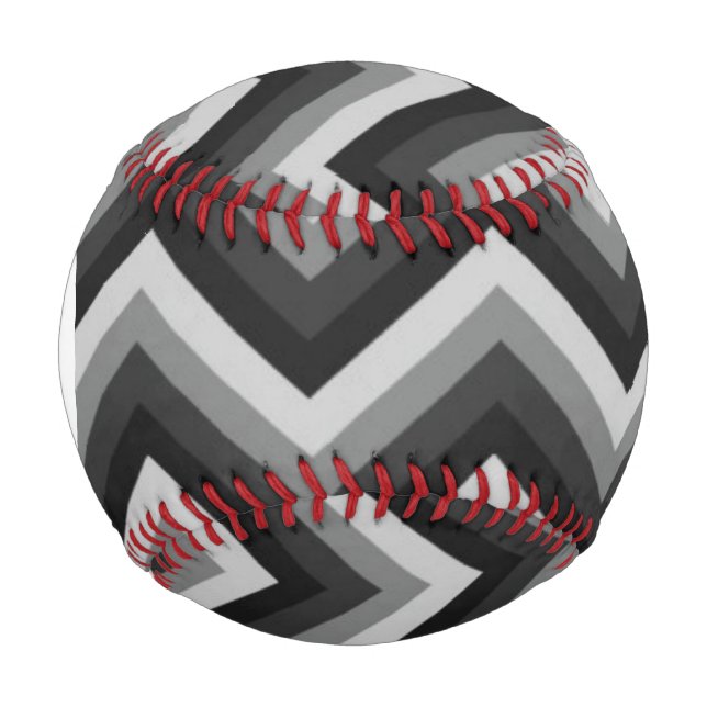 Monogram Pattern Retro Zig Zag Chevron Baseball (Front)