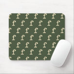 Monogram Pattern Typewriter Typography in Green Mouse Mat<br><div class="desc">Cute modern typewriter typography monogram with the letter of your choosing,  in forest green and cream.</div>