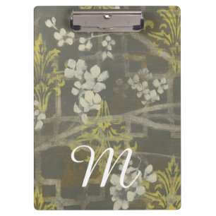Monogram   Patterned Blossom Branch I Clipboard