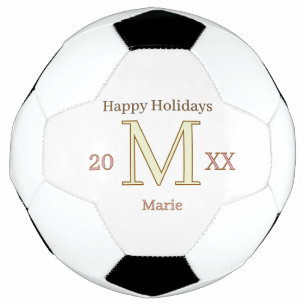 MONOGRAM PEACH GRAY NAME YEAR GOLDEN HOLIDAYS 20XX FOOTBALL