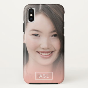 Monogram Peach Overlay Single Photo iPhone XS Case
