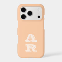 Monogram Peach Pastel Orange Ivory Initials Simple