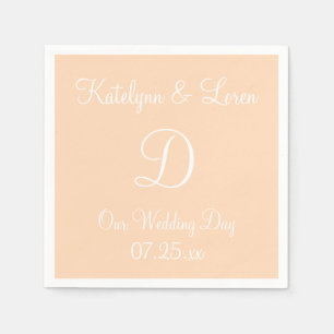 Monogram Peach Puff Fashionable Colourful Paper Na Napkin