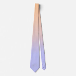 Monogram Peach Purple Ombre Faded Tie