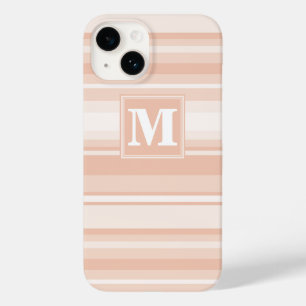 Monogram peach stripes Case-Mate iPhone 14 case