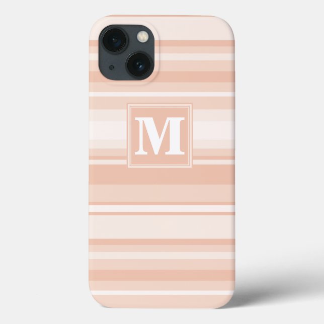 Monogram peach stripes Case-Mate iPhone case (Back)