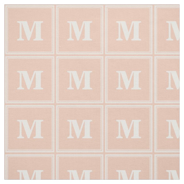 Monogram peach stripes fabric (Swatch)