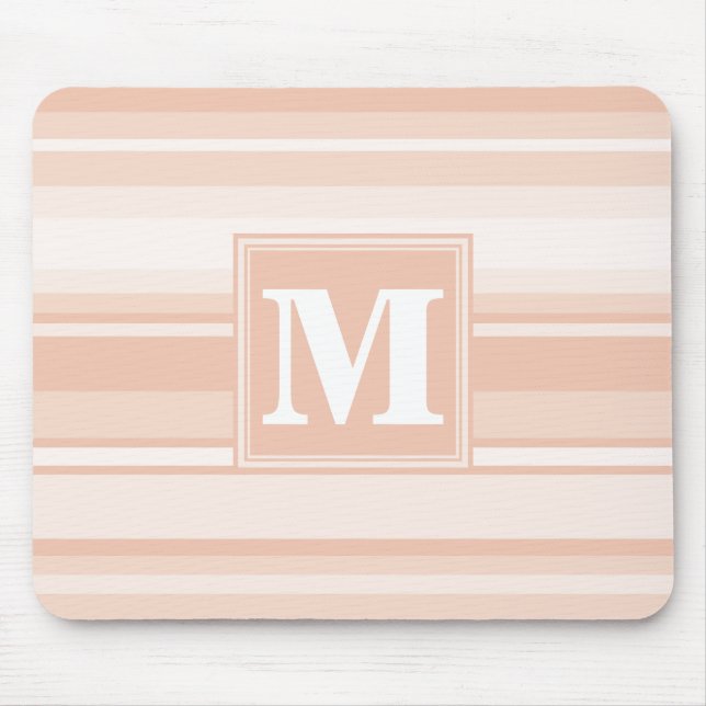 Monogram peach stripes mouse mat (Front)