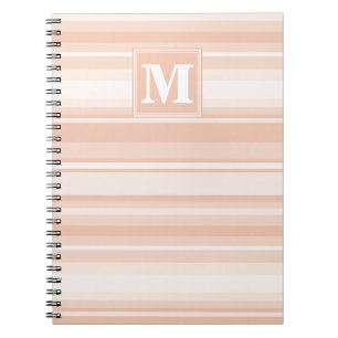 Monogram peach stripes notebook