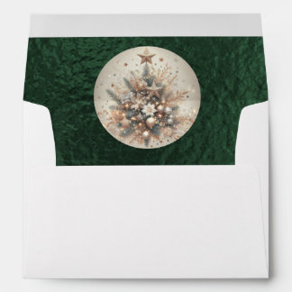 Monogram & Pearl Christmas Design - Green Envelope
