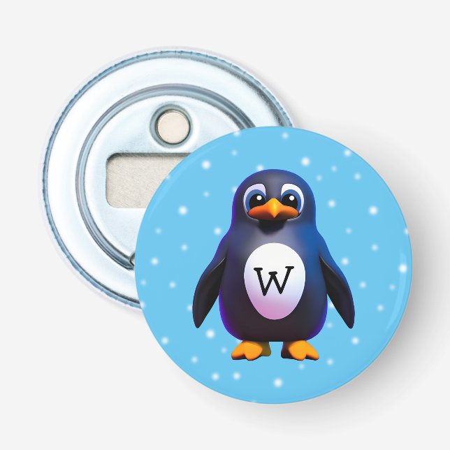 Monogram Penguin Bottle Opener (Front)