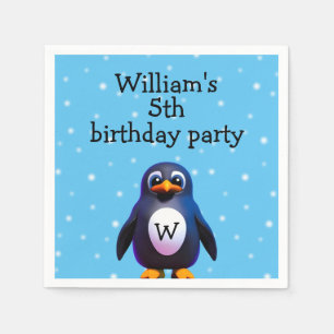 Monogram Penguin Napkins