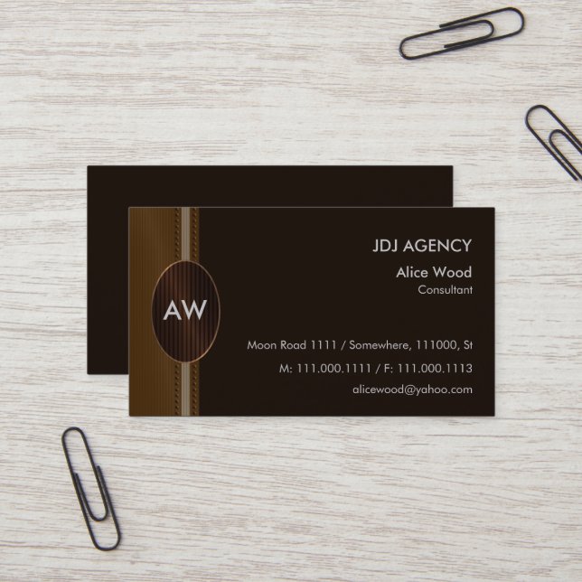 Monogram | Perfect Business Card (Front/Back In Situ)