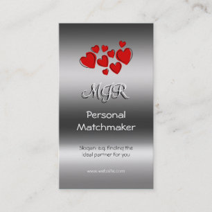 Monogram, Personal Matchmaker, metallic-effect Business Card
