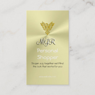 Monogram, Personal Shopper, Gold-look Phoenix Business Card