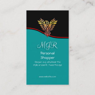 Monogram, Personal Shopper, red swoosh Business Card