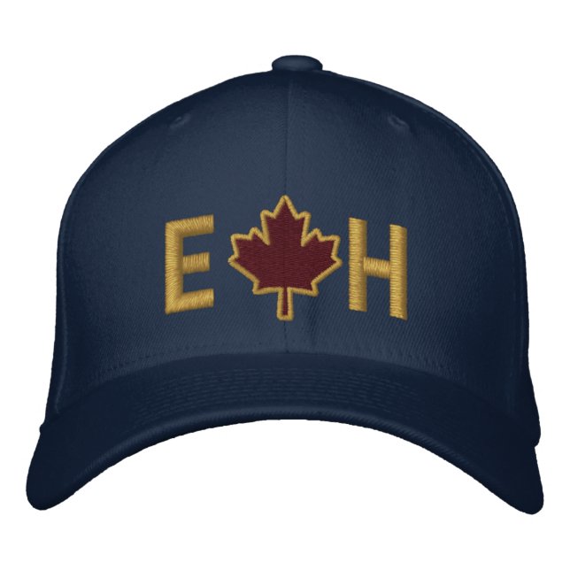 Monogram Personalise Maple Leaf Embroidery Embroidered Hat (Front)