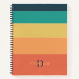 Monogram Personalised 5 Colour Blocks Notebook