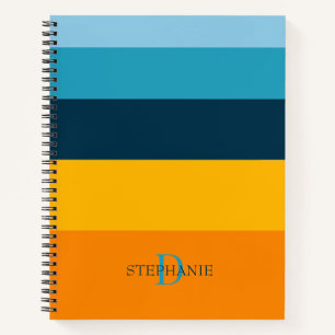 Monogram Personalised 5 Colour Blocks Notebook