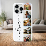 Monogram Personalised 5 Photo Collage iPhone 15 Pro Max Case<br><div class="desc">Elegant Script Monogram Personalised 5 Photo Collage iPhone Case</div>