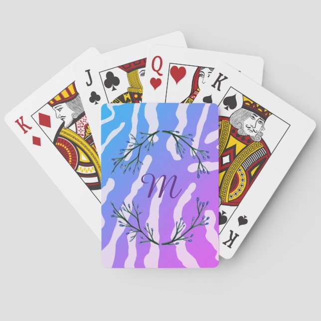 Monogram Personalised Abstract Background  Playing Cards (Back)