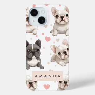 Monogram Personalised Adorable French Bulldog  iPhone 15 Case