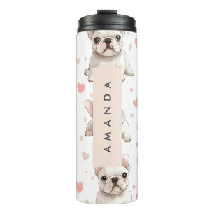 Monogram Personalised Adorable French Bulldog  Thermal Tumbler