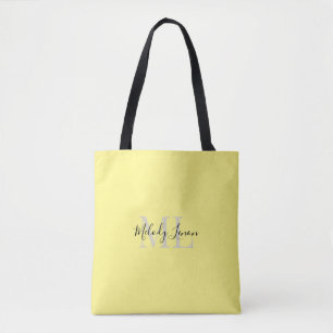 Monogram   Personalised Black and Yellow Design    Tote Bag