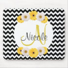 Monogram Personalised black white chevron Daisy