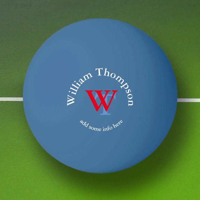 monogram - personalised blue ping pong ball (Creator Uploaded)
