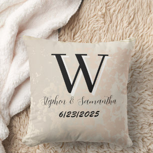 Monogram personalised boho wedding keepsake  cushion