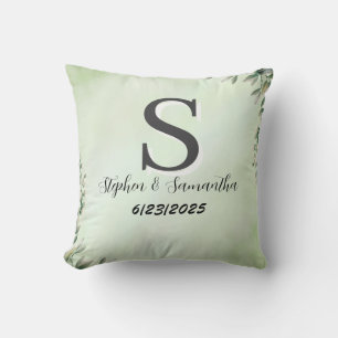 Monogram personalised boho wedding keepsake throw cushion