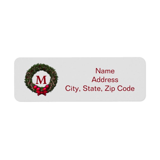 Monogram Personalised Christmas Label (Front)
