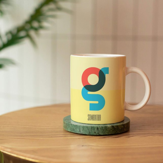 Monogram Personalised Colourful Letter G Coffee Mu Coffee Mug (Creator Uploaded)