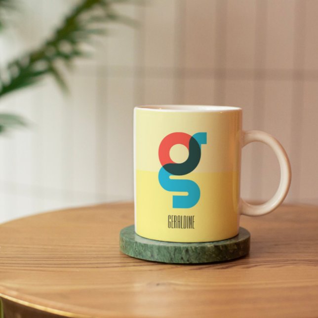 Monogram Personalised Colourful Letter G Coffee Mu Mug (Creator Uploaded)