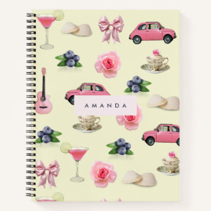 Monogram Personalised Coquette Vintage Seashell Notebook