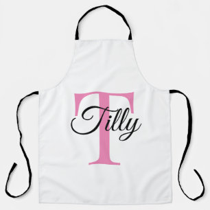 Monogram Personalised Custom Powder Pink Apron